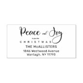 Peace & Joy Zitat Holly Whimsical Script-Adresse Gummistempel (Prägung)