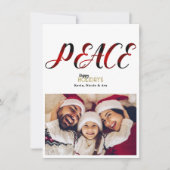 PEACE Kariert Weihnachts-Weihnachtsfotokarte Einladung (Vorderseite)