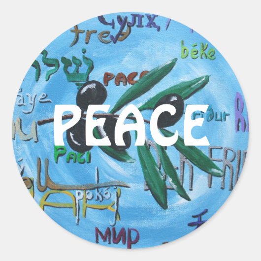 "Peace Language" - PEACE Fine Art Stickers (Vorderseite)