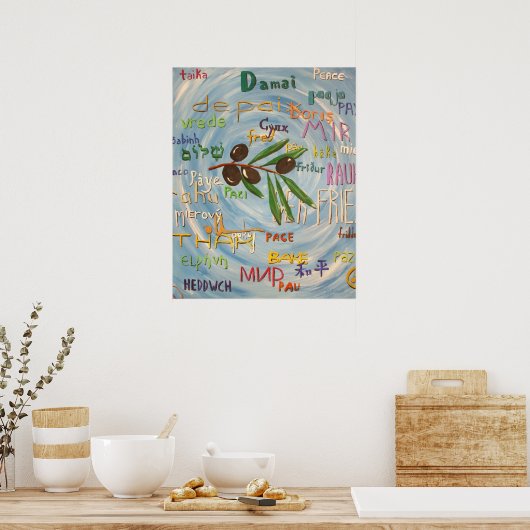 "Peace Language - Version 2" print (SSS) Poster (Küche)