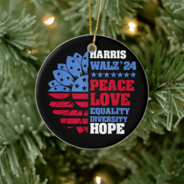Peace LGBT Harris Walz Waltz Keramik Ornament