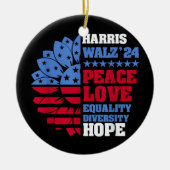 Peace LGBT Harris Walz Waltz Keramik Ornament (Vorne)