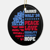 Peace LGBT Harris Walz Waltz Keramik Ornament (Links)