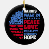 Peace LGBT Harris Walz Waltz Keramik Ornament (Hinten)