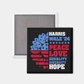 Peace LGBT Harris Walz Waltz Magnet (Vorderseite/Rückseite)