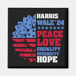 Peace LGBT Harris Walz Waltz Magnet