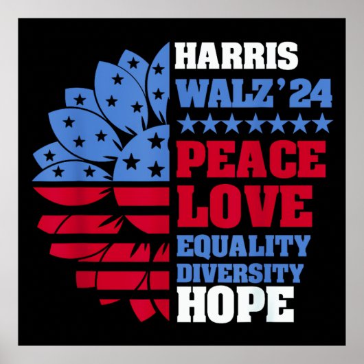 Peace LGBT Harris Walz Waltz Poster (Vorne)