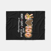 Peace Liebe 100 Days of School Leopard Pe Teacher Fleecedecke (Vorderseite (Horizontal))