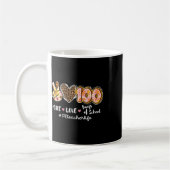 Peace Liebe 100 Days of School Leopard Pe Teacher Kaffeetasse (Links)