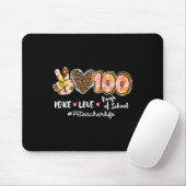 Peace Liebe 100 Days of School Leopard Pe Teacher Mousepad (Mit Mouse)