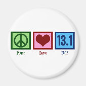 Peace Liebe 13.1 Halbmarathon-Läufer Magnet (Vorne)
