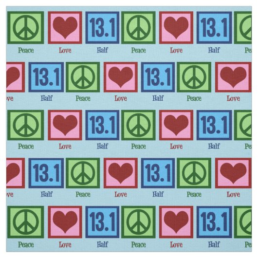 Peace Liebe 13.1 Halbmarathon-Läufer Stoff (Muster)