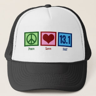 Peace Liebe 13.1 Halbmarathon-Läufer Truckerkappe