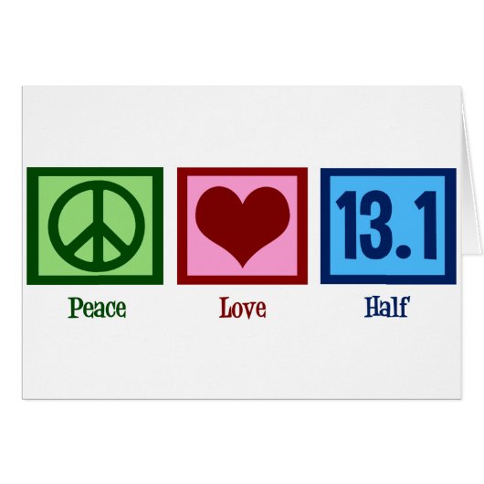 Peace Liebe 13.1 Halbmarathon Runner Card (Vorderseite (Horizontal))