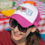 Peace Liebe 30. Geburtstag Niedliches Party Truckerkappe<br><div class="desc">Liebe des Friedens 30. Geburtstag</div>