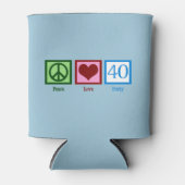 Peace Liebe 40. Geburtstag Niedliches Party Dosenkühler (Vorderseite)