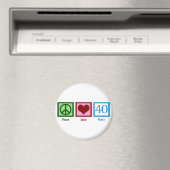 Peace Liebe 40. Geburtstag Niedliches Party Magnet (In Situ (Geschirrspüler))