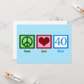 Peace Liebe 40 Niedlich 40. Geburtstag Karte (Vorderseite/Rückseite Beispiel)