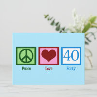 Peace Liebe 40 Niedlich 40. Geburtstag