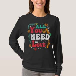 Peace Liebe 60er 70er Gefärbte Krawatte Hippie Hal T-Shirt