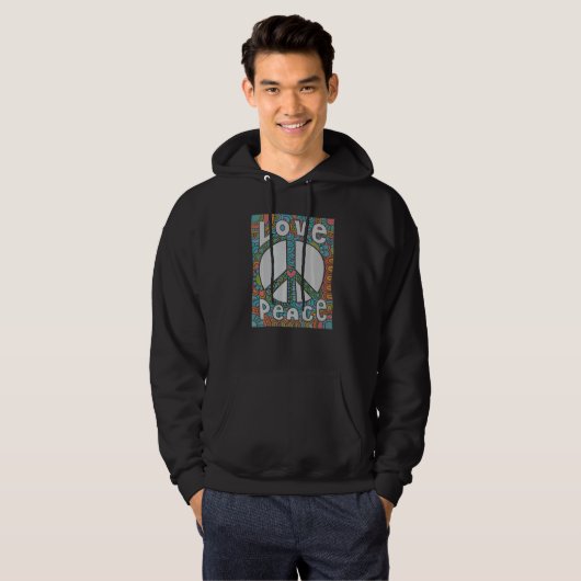 Peace Liebe 60er 70er Krawatte Die Groovy Hippie C Hoodie (Vorne ganz)