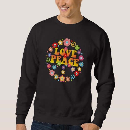 Peace Liebe 60er 70er Krawatte Die Groovy Hippie C Sweatshirt (Vorderseite)