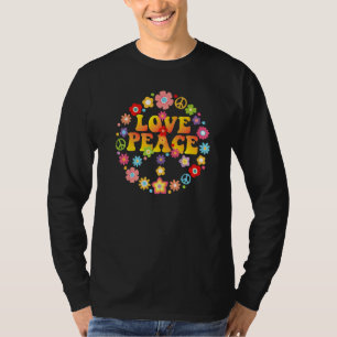 Peace Liebe 60er 70er Krawatte Die Groovy Hippie C T-Shirt