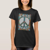 Peace Liebe 60er 70er Krawatte Die Groovy Hippie C T-Shirt (Vorderseite)