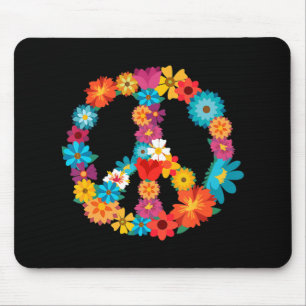 Peace Liebe 60's 70's Hippie Costume Colorful Flo Mousepad