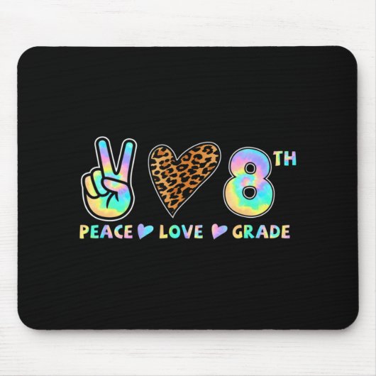 Peace Liebe 8. Klasse Squad Zurück zum Schullehrer Mousepad (Vorne)