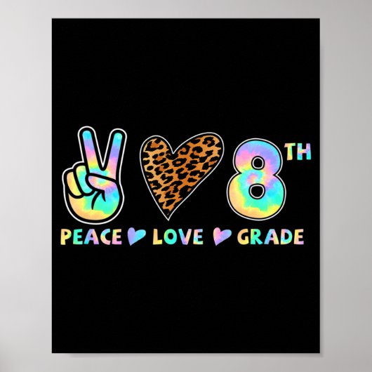 Peace Liebe 8. Klasse Squad Zurück zum Schullehrer Poster (Vorne)