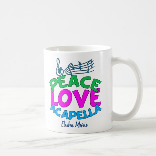 Peace Liebe Acapella Group Niedlich Monogram Kaffeetasse (Rechts)