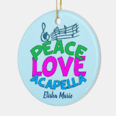 Peace Liebe Acapella Niedliche Weihnachtszeit Keramik Ornament (Links)