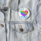 Peace Liebe Acceptance Rainbow Heart Button (Beispiel)