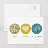 Peace Liebe Accordion Postkarte (Vorne/Hinten)
