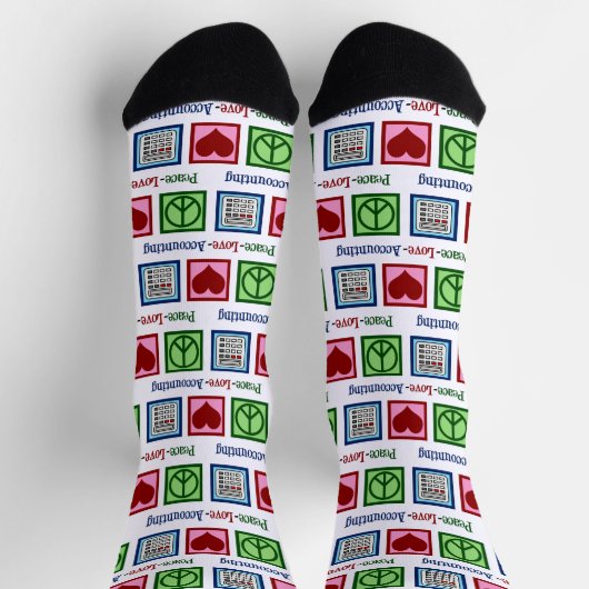 Peace Liebe Accounting Christmas Accountant Socken (Oben)