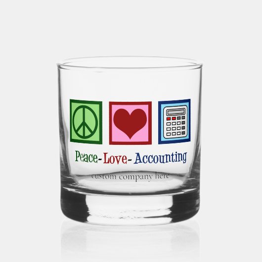 Peace Liebe Accounting Custom Accountant Company Whiskyglas (Vorderseite)