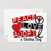 PEACE LIEBE ADOPTIERE einen Helfer Postkarte (Vorne/Hinten)