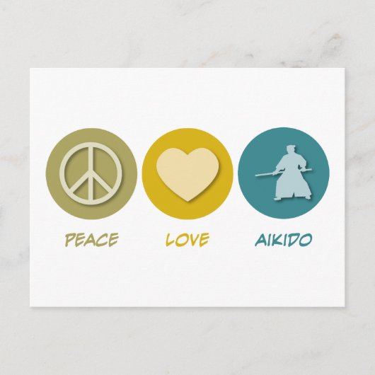 Peace Liebe Aikido Postkarte (Vorderseite)