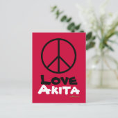 Peace Liebe Akita Postcard Postkarte (Stehend Vorderseite)