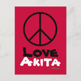 Peace Liebe Akita Postcard Postkarte
