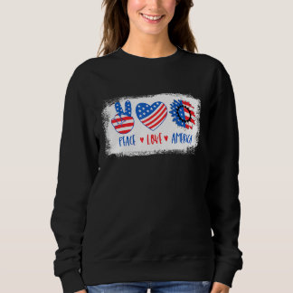 Peace Liebe America 4. Juli Sonnenblume Amerikaner Sweatshirt