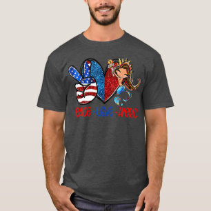 Peace Liebe America Flag American Mermaid 4. T-Shirt