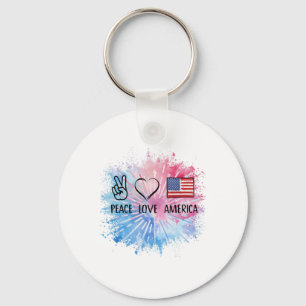 Peace Liebe America Gefärbte Krawatte 4. Juli Patr Schlüsselanhänger