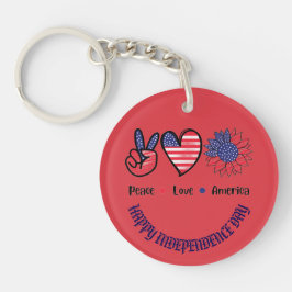 "Peace Liebe America" Patriotische Symbole nach Ma Schlüsselanhänger