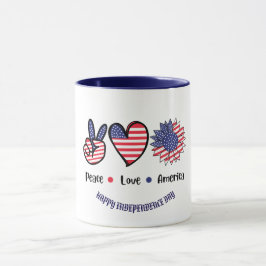 "Peace Liebe America" Patriotische Symbole nach Ma Tasse