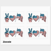 Peace Liebe American Flag Rechteckiger Aufkleber (Blatt)