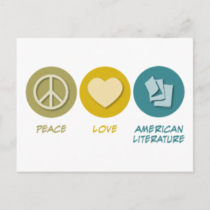 Peace Liebe Amerikanische Literatur Postkarte