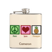Peace Liebe Ananas Custom Ivory Flachmann (Vorderseite)