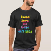 Peace Liebe and Good Vibrations Gefärbte Krawatte  T-Shirt (Vorderseite)